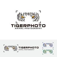 design del logo del concetto di fotografia selvaggia vettore