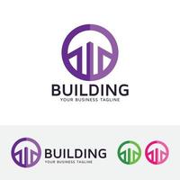 design del logo del concetto di edificio vettore