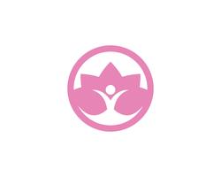 Lotus Flower Sign per Wellness, Spa e Yoga. Illustrazione vettoriale