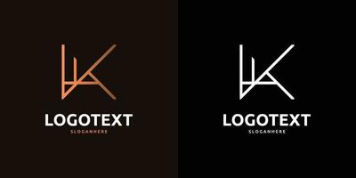 k lettera logo dorato disegno astratto su sfondo di colore scuro, k logo alfabeto vettore