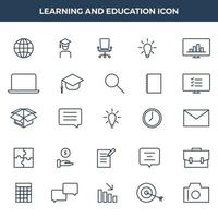 set di icone per l'apprendimento e l'istruzione vettore