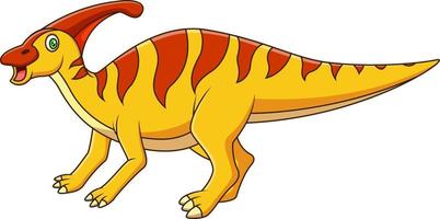 simpatico cartone animato dinosauro parasaurolophus personaggio illustrazione vettore