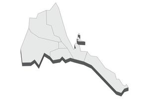 Illustrazione della mappa 3d dell'Eritrea vettore