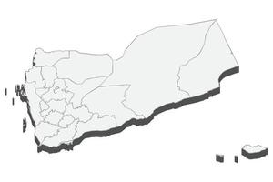 Illustrazione della mappa 3d dello Yemen vettore