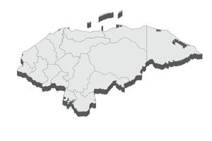 Illustrazione della mappa 3d dell'honduras vettore