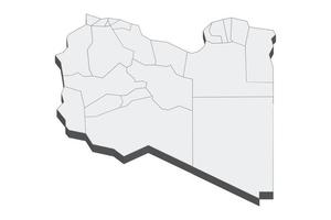 Illustrazione della mappa 3d della Libia vettore