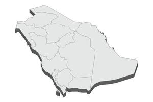 Illustrazione della mappa 3d dell'Arabia Saudita vettore
