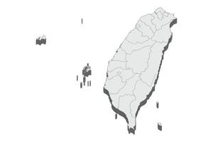 Illustrazione della mappa 3d di Taiwan vettore