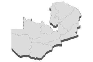 Illustrazione della mappa 3d dello Zambia vettore