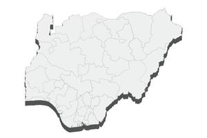 Illustrazione della mappa 3d della nigeria vettore