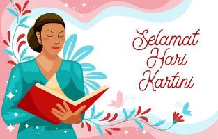 sfondo di selamat hari kartini vettore