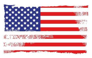 sfondo della bandiera americana del graffio angosciato vettore