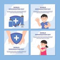 post sui social media sull'immunizzazione mondiale vettore