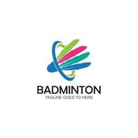 modello di disegno dell'illustrazione dell'icona del vettore del logo di badminton.logo dell'icona del volano di badminton.vettore del modello del logo dello sport di badminton. concetto di logo del club sportivo