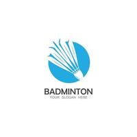 modello di disegno dell'illustrazione dell'icona del vettore del logo di badminton.logo dell'icona del volano di badminton.vettore del modello del logo dello sport di badminton. concetto di logo del club sportivo