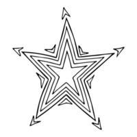 stella disegnata a mano di vettore. carino doodle stella illustrazione isolato su sfondo bianco. per stampa, web, design, arredamento, logo. vettore