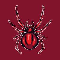 illustrazione del ragno rosso vettore
