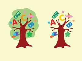 illustrazione dell'albero della scuola materna per il tuo logo vettore