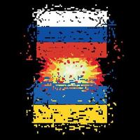 guerra russia contro ucraina. invasione russa dell'ucraina. pixel art. vettore