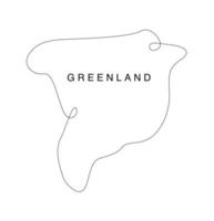mappa della Groenlandia line art. mappa della Danimarca in linea continua. illustrazione vettoriale. mappa del nord a linea singola. vettore