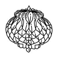 icona cinese della lanterna a nido d'ape. doodle disegnato a mano o stile icona di contorno. vettore