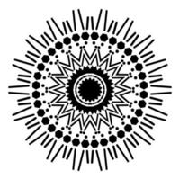 contorno mandala. fiore ornamentale rotondo doodle isolato su sfondo bianco. elemento cerchio geometrico. vettore