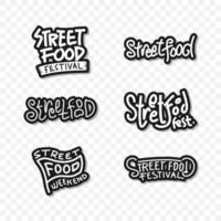 raccolta di tipografia scritta a mano di cibo di strada