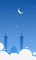sfondo della moschea di notte vettore