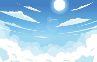 cielo blu e sfondo nuvola vettore