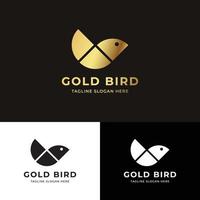 logo dell'uccello d'oro vettore