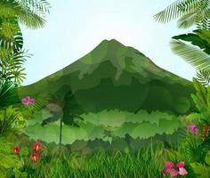 paesaggio di montagne di background.vector tropicale vettore