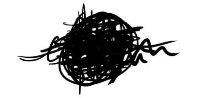 disegnato a mano di schizzo di groviglio di scarabocchi. scarabocchio astratto, modello di doodle di caos isolato su priorità bassa bianca. illustrazione vettoriale. vettore