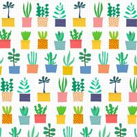 Modello di cactus tropicale disegnato a mano. Illustrazione vettoriale. vettore