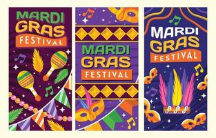 set di modelli di banner mardi gras vettore