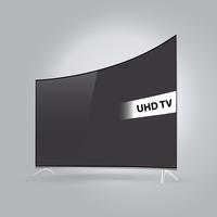 Serie curvo LED TV intelligente isolato su sfondo grigio vettore