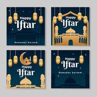 modello di set di social media per feste iftar vettore