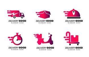 raccolta di set di logo di consegna merci vettore