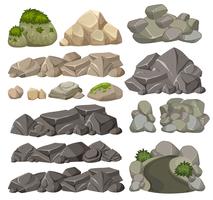 Set di rocce diverse vettore