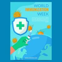 poster della settimana mondiale dell'immunizzazione vettore