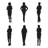 collezione silhouette donna d'affari vettore