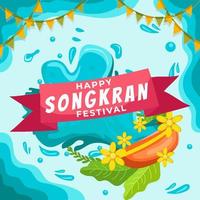 concetto di sfondo del festival di songkran vettore