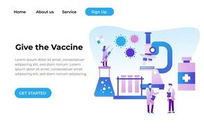 concetto di design piatto moderno unico del concetto di vaccinazione per sito Web e sito Web mobile. modello di pagina di destinazione. facile da modificare e personalizzare. illustrazione vettoriale