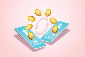 transazioni finanziarie online tramite smartphone. vettore