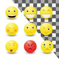 insieme 3d dell'emoticon di vettore di progettazione