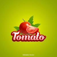 Illustrazione del logo del pomodoro 3d vettore