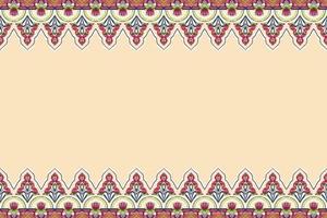 fiore rosa su beige avorio, verde, blu navy geometrico etnico orientale modello tradizionale design per sfondo, moquette, carta da parati, abbigliamento, avvolgimento, batik, tessuto, illustrazione vettoriale stile ricamo