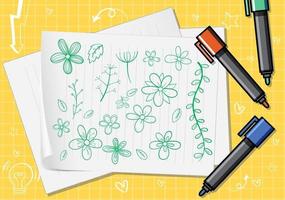 icone di doodle disegnate a mano su carta vettore