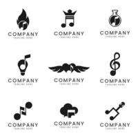 set di design dell'icona del logo aziendale musicale per azienda multiuso vettore