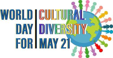 la giornata mondiale per la progettazione di banner per la diversità culturale vettore