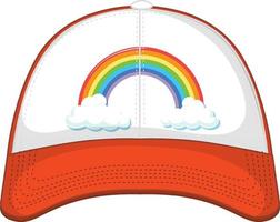un berretto arancione con motivo arcobaleno vettore